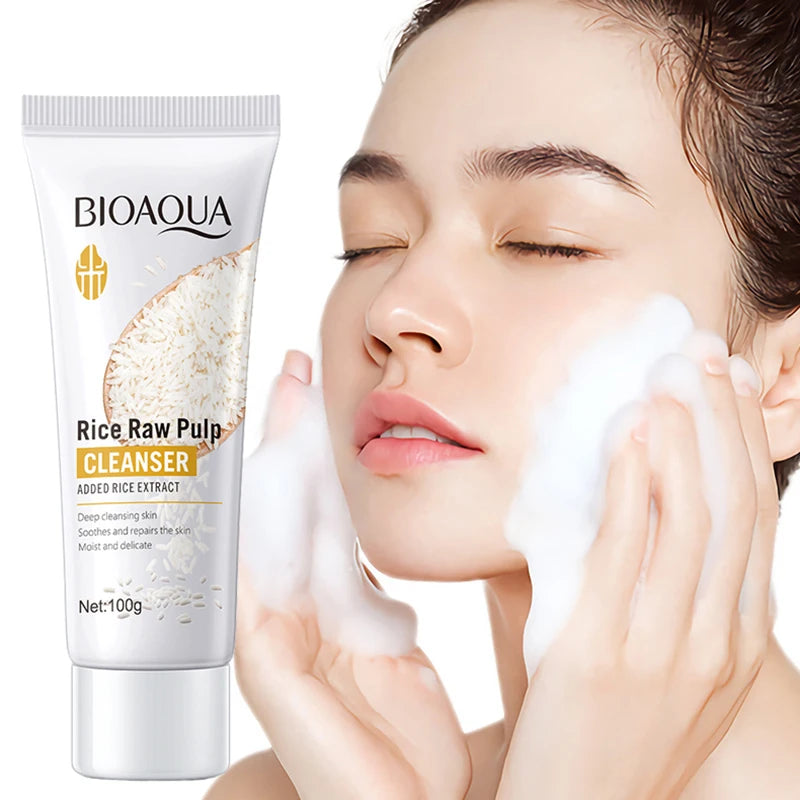 Limpiador Facial K-Derma: Pulpa de Arroz & Hidratación Iluminadora