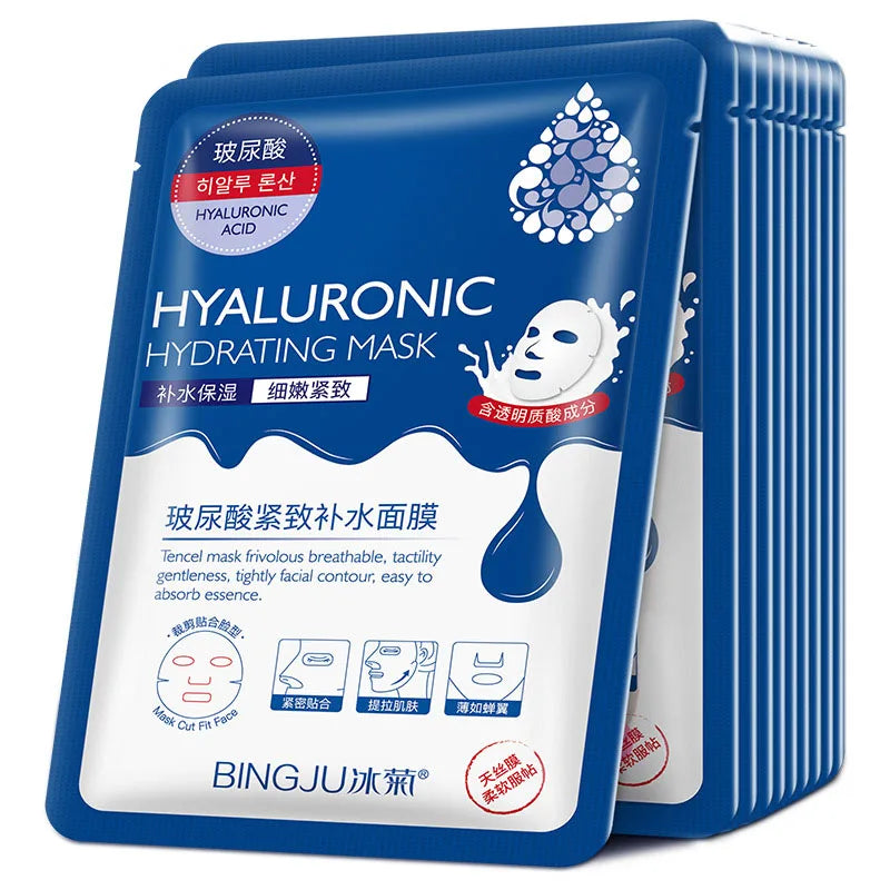 Pack 10 Mascarillas K-Derma: Ácido Hialurónico - Hidratación Profunda