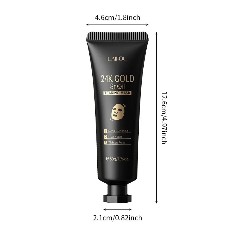 Mascarilla K-Derma Peel-Off: Oro 24K & Snail Essence - Limpieza Profunda