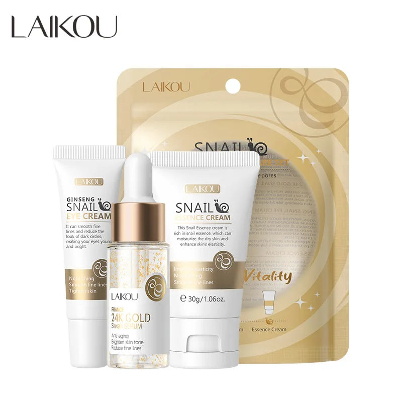Kit K-Derma Gold 24K: Rutina Regeneradora de 3 Pasos (Sérum + Cremas)
