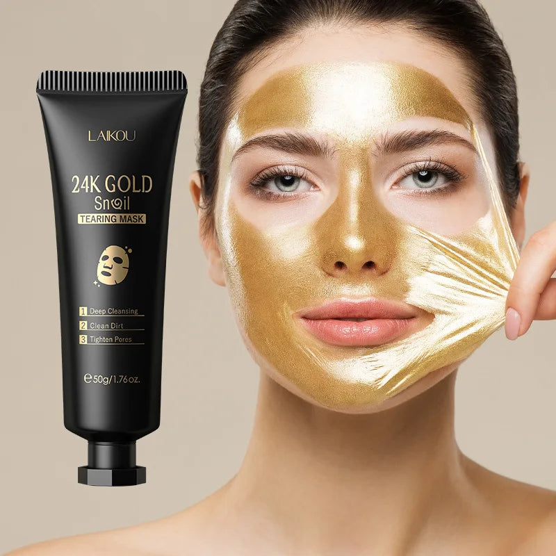 Mascarilla K-Derma Peel-Off: Oro 24K & Snail Essence - Limpieza Profunda