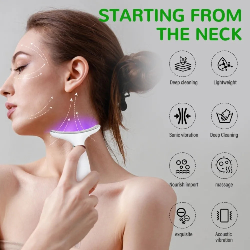 Dispositivo de Lifting y Terapia LED para Cuello y Rostro