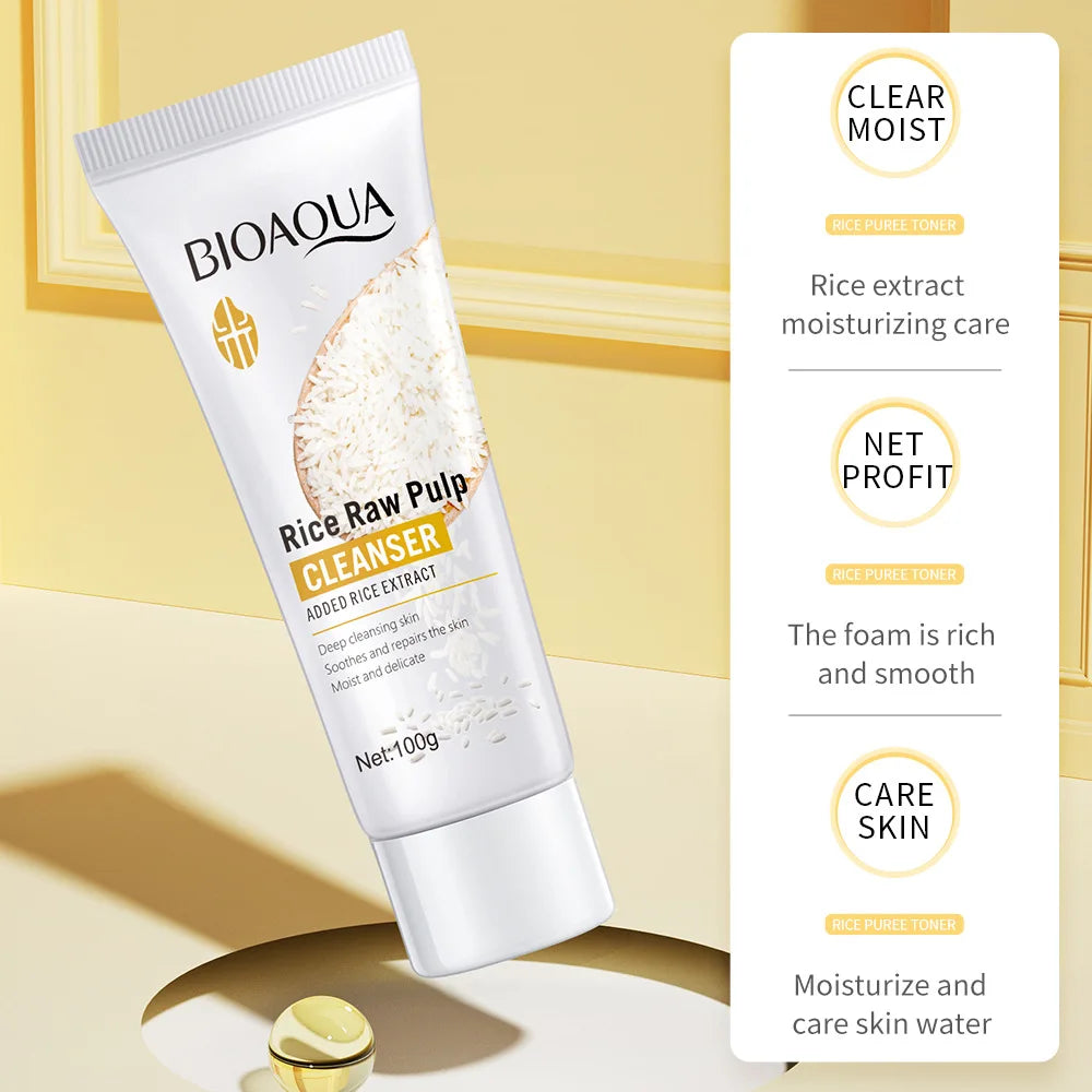 Limpiador Facial K-Derma: Pulpa de Arroz & Hidratación Iluminadora